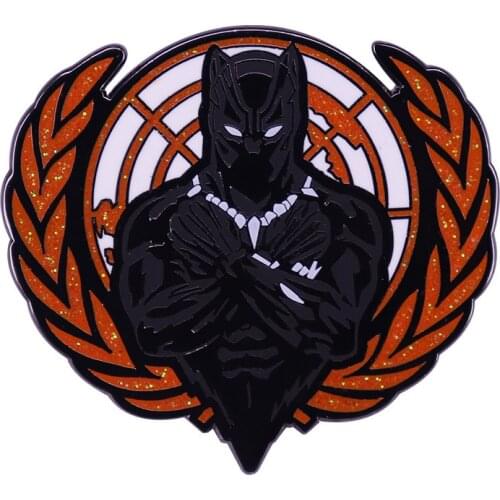 Marvel Movie Avengers Metal Badge Superhero Panther Brooch Couple Collar Bag Pins Decoration Accessories