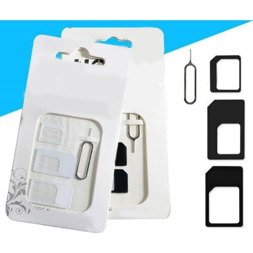 Multifunction 4Pcs Universal Mobile Phone SIM to Micro/Standard Card Adapter Converter