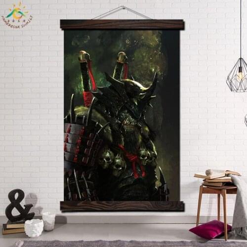 Samurai Armor Anime Vintage Posters and Prints Scroll Painting Canvas Wall Art Pictures Frame Painting Home Decor Canvas Poster