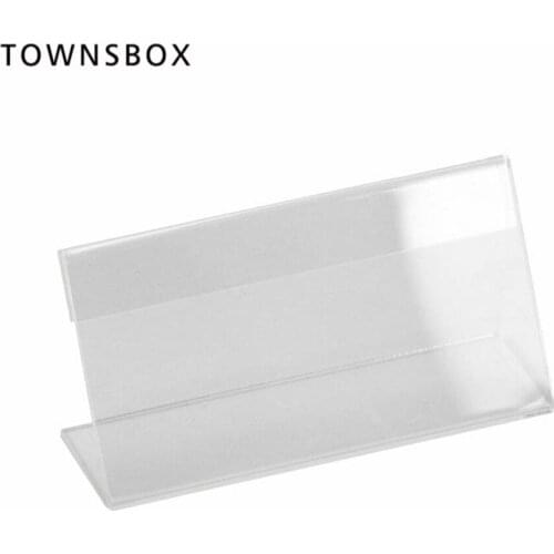 10 Pcs T1.3mm Clear l Shape Table Sign Price Tag Stand Paper Promotion Name Card Desk Frame Label Display Holder