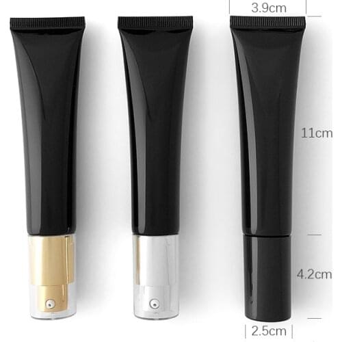 35g 40g Empty Black White PE Plastic Squeeze Tube Airless Lotion Pump Cosmetic Skin Care Sunscreen Facial Refillable Bottle30pcs