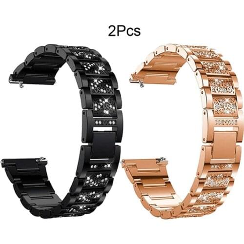 20mm 22mm Steel Diamond Strap For Xiaomi Huami Amazfit Bip U S Lite GTS 2 Mini GTR 42mm Bracelet Watchband Smart Watch Band