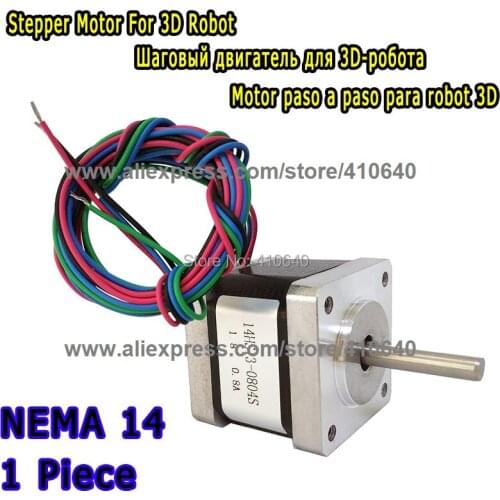 3D Printer Stepper Motor 14HS13-0804S L34mm Nema 14 with 1.8 deg 0.8 A 18 N.cm with 4 lead wires equal to 14HY3402 and 35HS3408