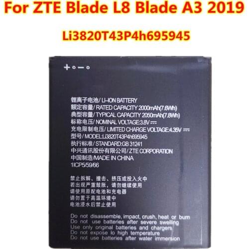 High Quality 2050mAh Li3820T43P4h695945 Battery For ZTE Blade L8 / Blade A3 2019 mobile phone
