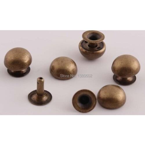 50sets 10*9mm Bronze Color Round Shape Double Cap Rivet Rapid Rivet for Sewing tool belt Accessories