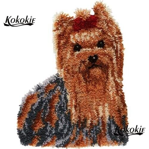 Diy latch hook kits rug tapestry kits dog 3d printed canvas accessories crochet tapis needle for carpet embroidery diy carpet