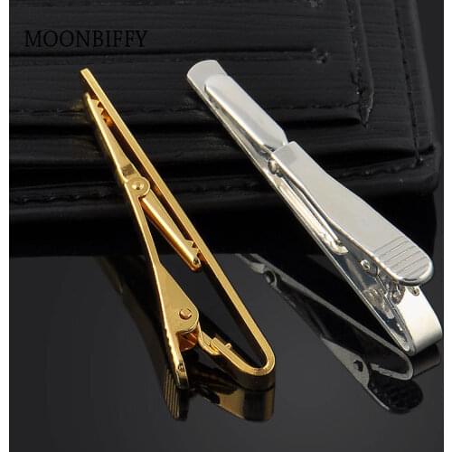 Men Silver Gold Simple Necktie Tie Bar Clasp Clip Clamp Pin 2021 Stainless Steel For Business Ma Necktie Tie Clasps