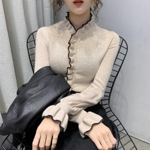Women Knitted Cardigan 2020 Autumn Sexy V-Neck Batwing Sleeve Button Oversized Sweater Casual Loose Solid Female Cardigan Coat