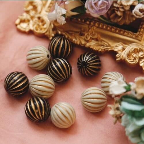 Retro pumpkin tracing gold beads 2 color selection DIY hand-made retro accessories ins jewelry material beads
