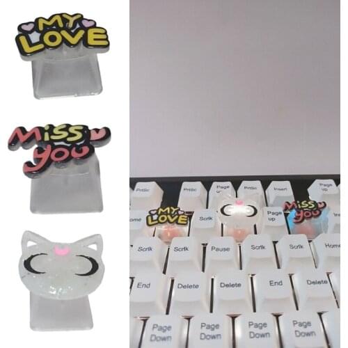 1Pc DIY ABS Keycap Backlit Cute Cat for Mechanical Keyboards R4 Height OEM Childrens Gifts