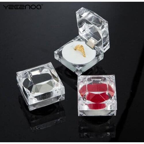 1PC Transparent Wedding Packaging Jewelry Box Hot Sale Jewelry Package Ring Earring Box Acrylic