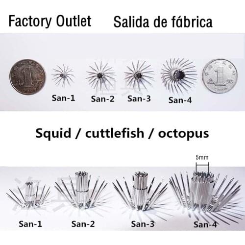 100pcs Umbrella Squid hooks Stainless steel Parachute Cuttlefish Octopus bait accessories hook Boat Sea fishing Spain pesca tool
