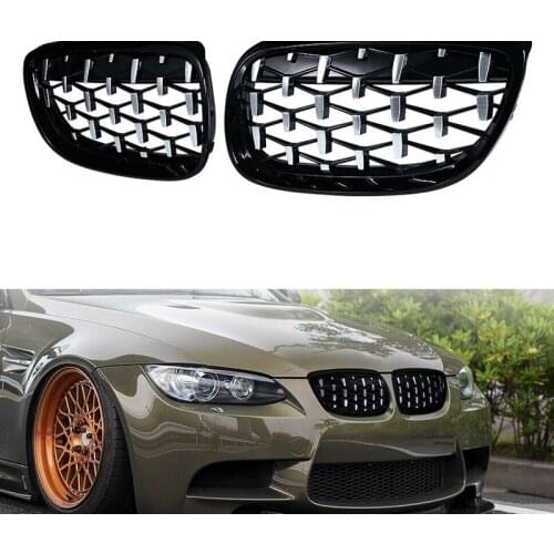 2Pcs/Set ABS Car Front Kidney Diamond Grill Decoration 51712155450 Fit For BMW 3-Series M3 E92 E93 2008 2009 2010 51712155451