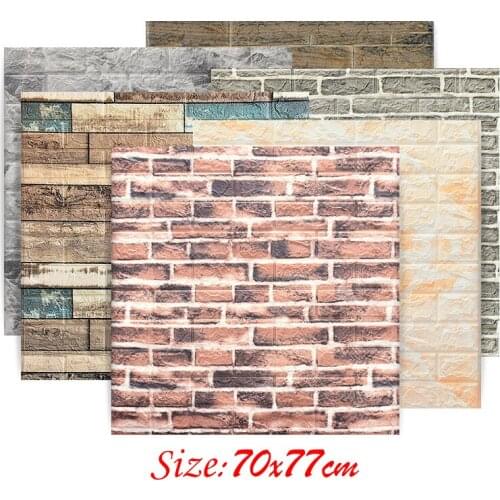 3D Wallpapers Stickers Simulated Brick for Living Room Bedroom DIY Wall Decor Self-Adhesive Waterproof Wall Sticker Pattern Wall