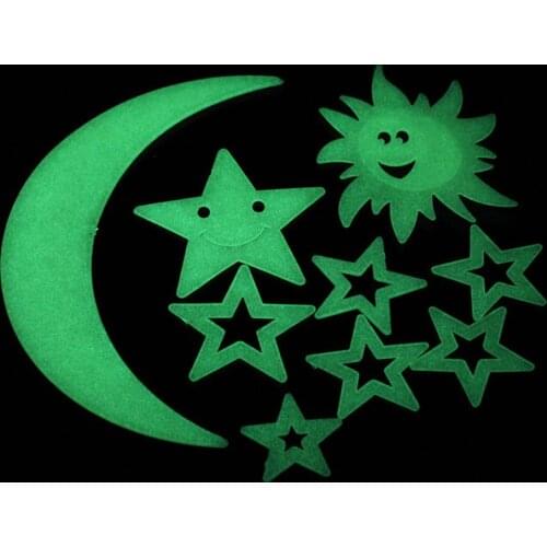 3D Luminous Wall Sticker Stars Dots Moon Universe DIY Kids Fluorescent Home Decoration Decal Glow In The Dark Bubble Stickers
