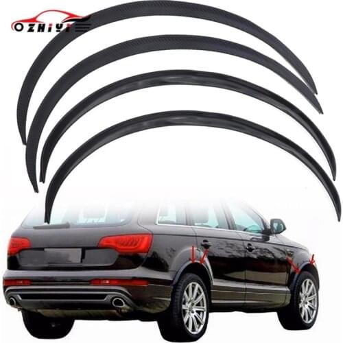 4Pcs Universal Car Truck Wheel Rim Eyebrow Protector Wheel 72CM Carbon Fiber Body Kit Trim Fender Anti-scratch Strip Stickers