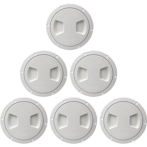6pcs Marine Boat RV White 5' Access Hatch Cover Twist Out Deck Plate Screws