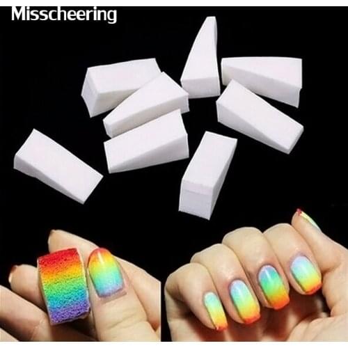 8pcs/pack White Nail Decoration Triangle Nail Art Tools Cute Gradient Sponges Beauty Manicure Design Accessories
