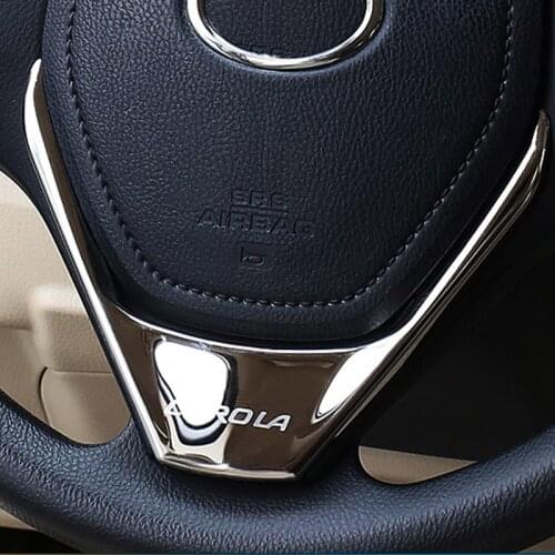 Carstyling For Toyota Corolla S LE Levin Hybrid 2014-2018 Car Steering Wheel Decorative Strips Cover Trim Accessories