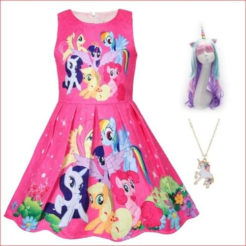 Baby Dresses Cute Elegant Dress Kids Party Christmas Costumes Childrens Clothes Princess Pony Dress for Little Girls Unicorn