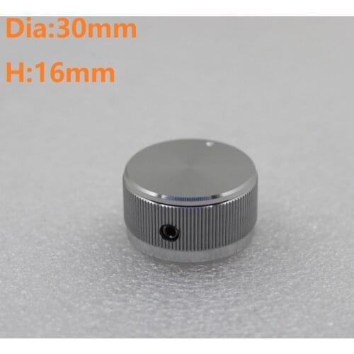 Dia30*H16mm Silver And Black Knob HIFI Audio Amplifier Knob All Aluminum Alloy Power Amplifier Solid Knob DIY Case Accessories