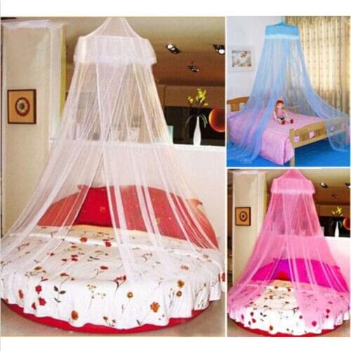 Elegant Lace Bed Mosquito Net Netting Mesh Canopy Princess Round Dome Bed Net