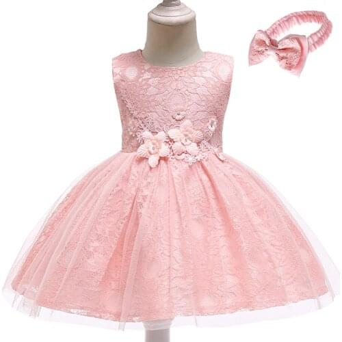 2020 Elegant Flower Girls Dresses Children Lace Tulle Dress for Wedding Party Communion Ball Gown Christmas Kids Clothes Vestido