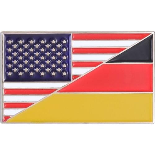 Germany USA Flag Enamel Pin German American Badge Brooch