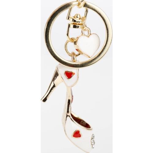 Aesthetic High Heel Shoes Key Chain Alloy Keychain Accessories Heart Pendant Key Ring Charms Keychains for Ladies
