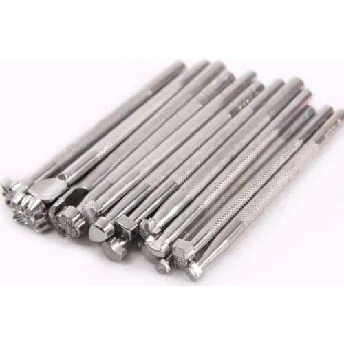 Leather punching tools 20 pcs Leather carving Hand Working Saddle Making Tools engraving for stamp Vegetable tanned leather
