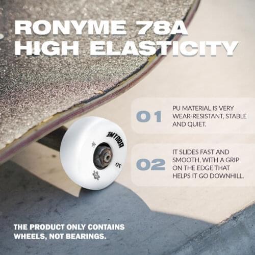 Ronyme 4x 78A ABEC-9 Skateboard Wheels PU High Performance Longboard Wheels Mini Cruiser Roller Wheels Replacement Wheels Acces