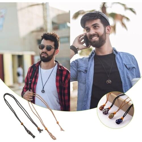 Creative DIY Necklace Rope Empty Stone Frame Adjustable Necklace Frame Pendant Necklace Cage Rope Net For Jewelry Making