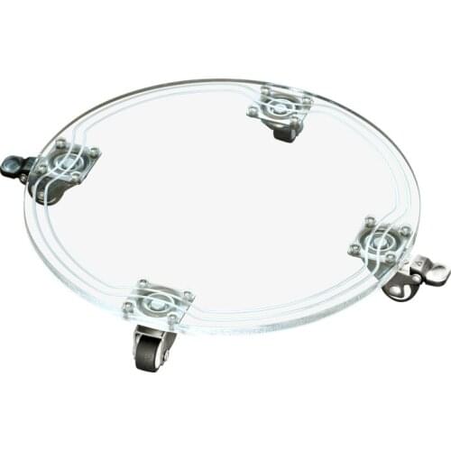 Round transparent acrylic wheeled tray movable flowerpot heating and cooling air conditioner bottom support purifier heater base