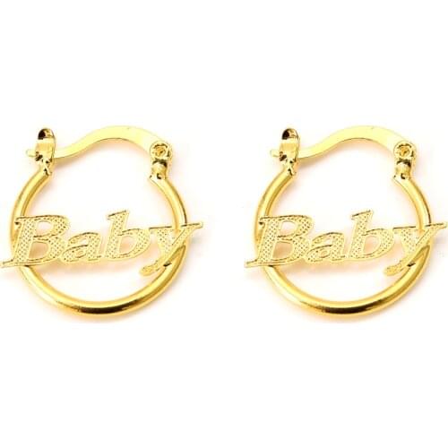 Bangrui cute Baby Girls Round Circles Huggies Earrings Two Color Jewellery For Kids Children jewelry african best gift