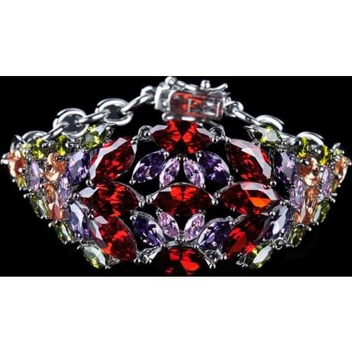 Fashion Flower Zircon Bracelets High Quality Luxury CZ AAA Cubic Zirconia Bracelets for Women free shipping GLS0237