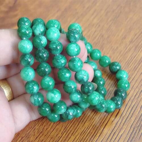 Fashion Smooth Polished Beads Bracelets for Women Men 8mm Green Beaded Bracelet Bangle Handmade Charming bracelet femme Jewelry
