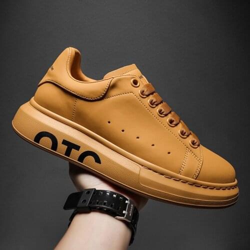 Genuine leather mens casual sports shoes thick-soled wear-resistant comfortable shoes soft mens shoes