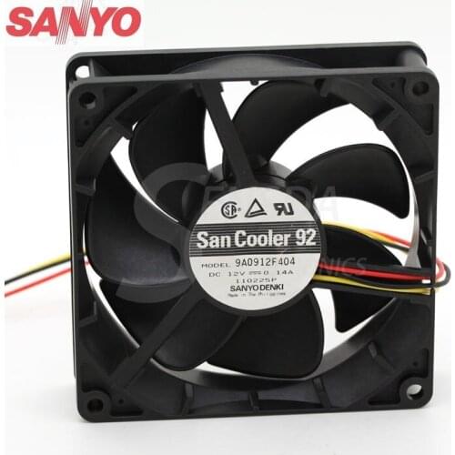Original For Sanyo 9A0912F404 9025 9cm 90mm DC 12V 0.14A server inverter axial cooling fans blower