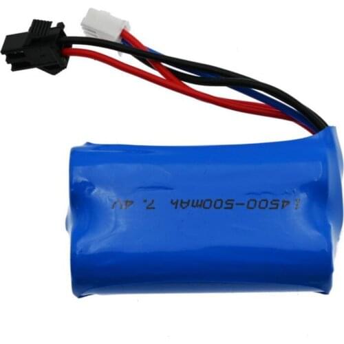 2s 7.4V 500mAh Rechargeable Lithium Polymer Batteries for WPL D12 1:10 Remote Control RC Hobby Car Pick-up Truck Accessories