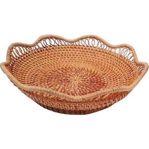 Wicker Bakset Wicker Picnic Basket Rattan Seagrass Woven Storage Basket Handmade Organizer Box With Handle Home Decor