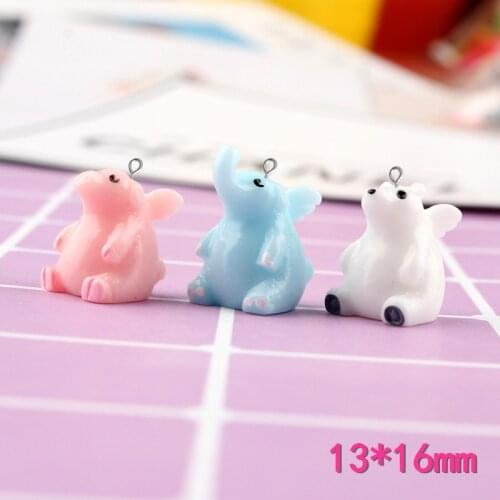 10pcs 13*16mm Angel elephant charms cartoon resin accessories key chain pendant DIY micro landscape fittings factory wholesale