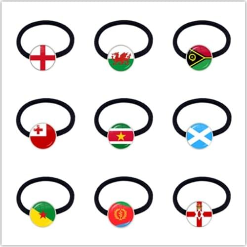 Ireland, Wales, Vanuatu, Tonga, Suriname, Scotland, French Guiana, Eritrea, Northern Ireland Nation Flag Elastic Hair Bands Gift