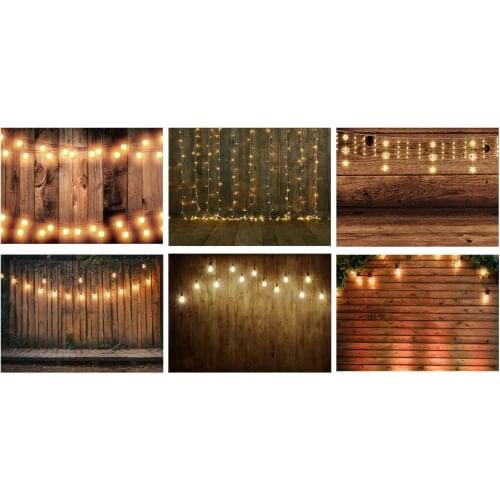 SeekPro Baby Shower Child Birthday Banner Party Decoration Wood And Lights Sparkling Photo Background Photography Backdrop