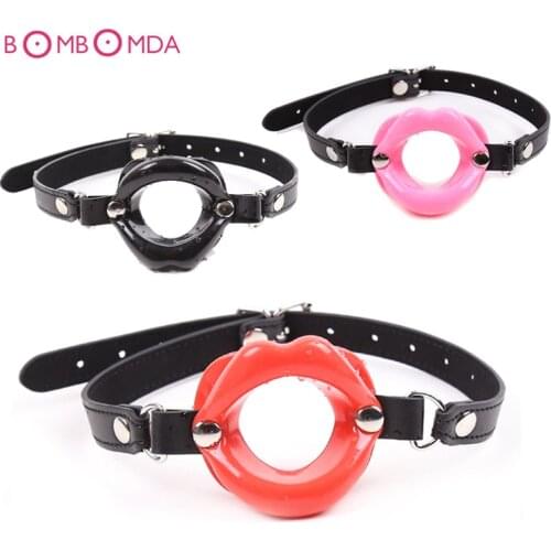 Silcone Strap Mouth Open Oral Gag Sex Slave Fetish BDSM Bondage Blowjob Erotic Mouth Lips Sex Toys For Woman Couples Adult Games