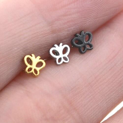 Starose 1pc Gold Color Elephant Ear Studs Rose Helix Earrings Tragus Piercing Bar Butterfly Cartilage Earrings Ear Ring Jewelry