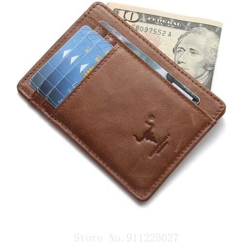 Xiaomi Multi-card Card Holder Genuine Leather Coin Purse Ultra-thin Leisure Credit Card Case Small Wallet Cowhide