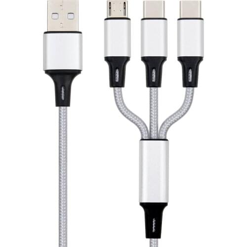 Tideseer 3in1 USB Mobile Phone Cable Fast Charging Cable Cord for iPhone X Xmax Xr Samsung S9 S8 Xiaomi Huawei