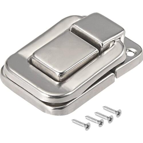 Uxcell Toggle Latch Retro Style Silver Tone Decorative Hasp Jewelry Suitcase Box Catch w Screws 5pcs 48x35mm Silver