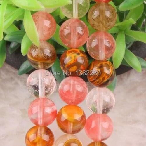 On Sale Fashi ! Whole 8mm Volcano Crystal Quartz Round Loose Beads Strand 2 pieces/lot jewelry JT6151