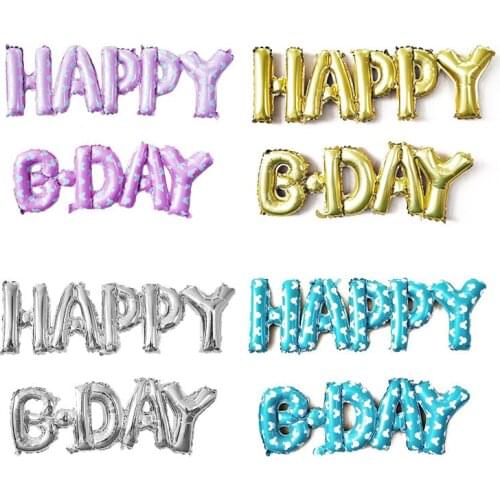 Childrens birthday party decoration balloons conjoined HAPPYBDAY letter shape balloons gender reveal party balloons wholesale